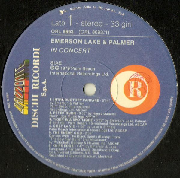 Emerson Lake & Palmer*-In Concert - Pagal Record Store